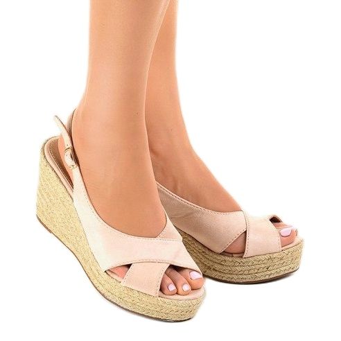 Sandalias cuña beige alpargatas 68-150 1