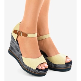 Sandalias cuña beige alpargatas 9079 1
