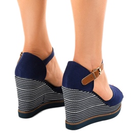 Sandalias cuña alpargatas azul marino 9079 3