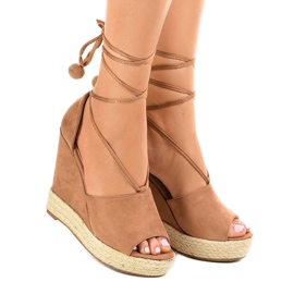 Sandalias cuña alpargatas beige FK-228 1