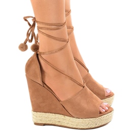 Sandalias cuña alpargatas beige FK-228 2