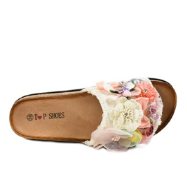 Zapatillas blancas con flores W-15 blanco 2