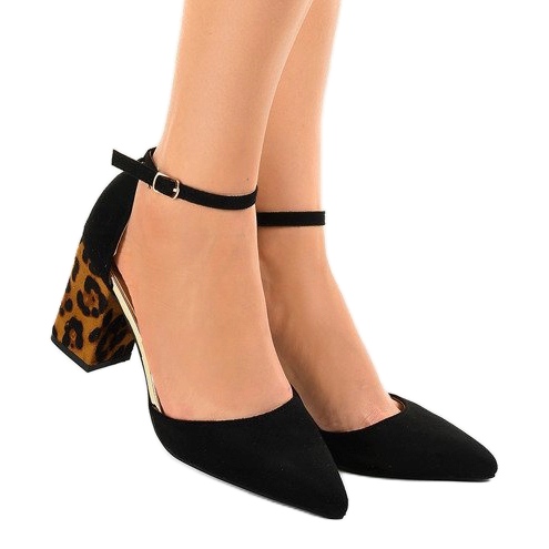 Tacones de ante negro FR276 marrón 1