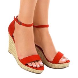 Sandalias de cuña rojas alpargatas BD342 rojo 1