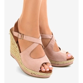 Sandalias cuña alpargatas rosas LM-0205 rosado 1 Sandalias cuña alpargatas rosas LM-0205 rosado 1