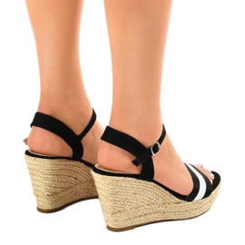 Sandalias cuña alpargatas negras 9072 negro 3