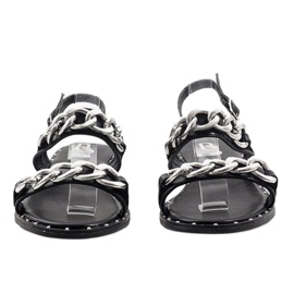 Sandalias negras con cadena 18124 negro 3