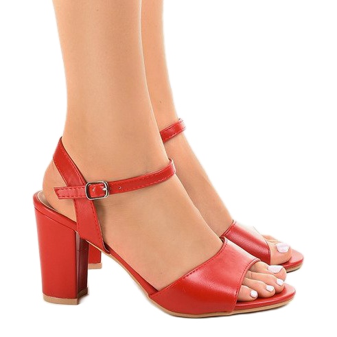 Sandalias rojas abiertas en el poste FZ583 rojo 1
