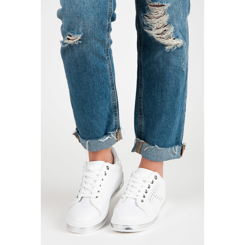 Zapatillas blancas con holograma blanco 1