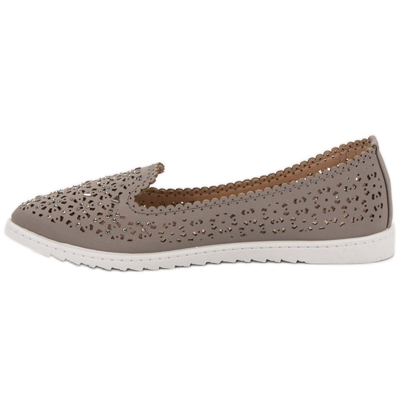 Top Shoes Señores con cristales gris 1
