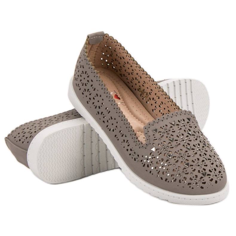 Top Shoes Señores con cristales gris 2