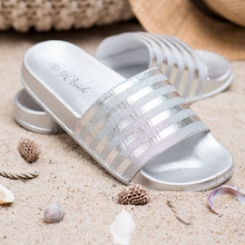 Weide Pantuflas Con Brillo gris 1