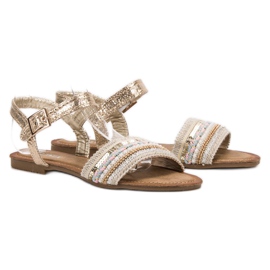 SHELOVET Sandalias con Lentejuelas marrón 2