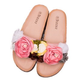 SHELOVET Zapatillas Polvo Con Flores rosado 5