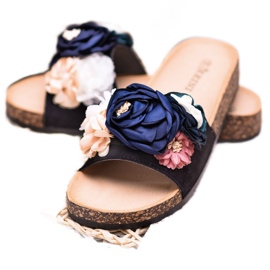 SHELOVET Pantuflas Negras Cuadradas negro 3