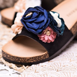 SHELOVET Pantuflas Negras Cuadradas negro 4