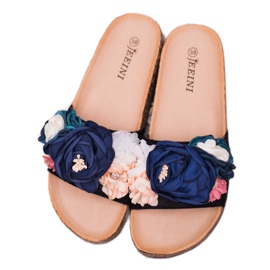 SHELOVET Pantuflas Negras Cuadradas negro 2