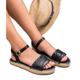 Small Swan Sandalias de alpargatas negras negro 4