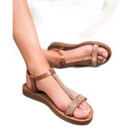 Forever Folie Sandalias Con Circonita marrón 2
