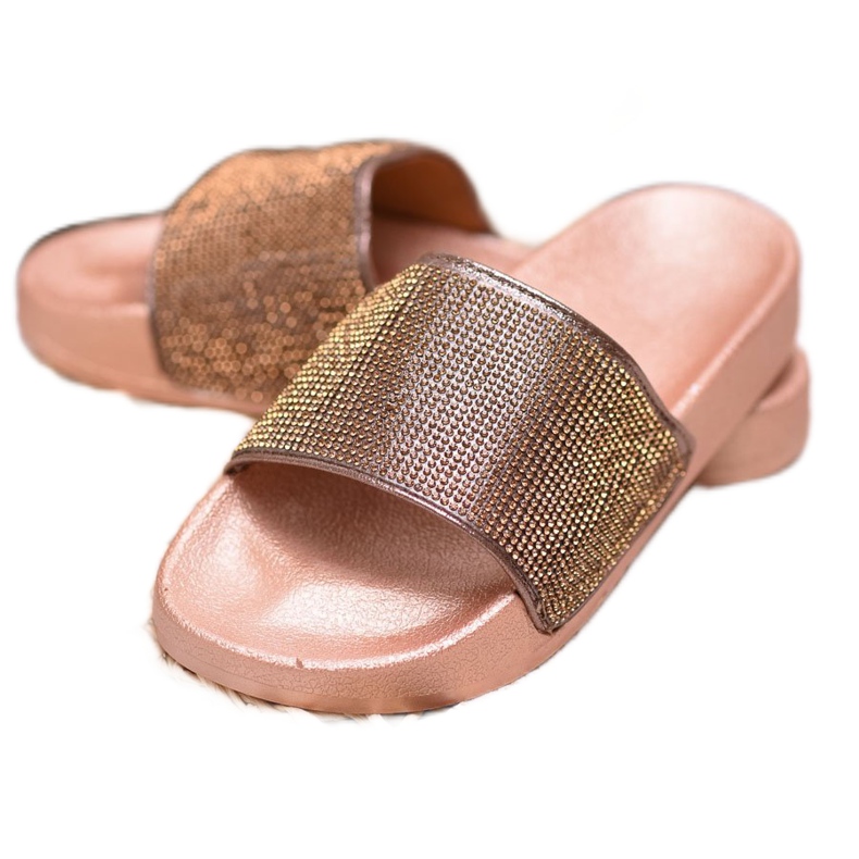 Pantuflas doradas brillantes dorado 2