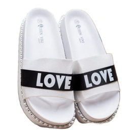 Queen Vivi Zapatillas de gamuza Love blanco 3