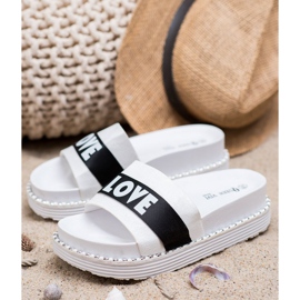 Queen Vivi Zapatillas de gamuza Love blanco 1 Queen Vivi Zapatillas de gamuza Love blanco 1