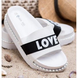 Queen Vivi Zapatillas de gamuza Love blanco 4