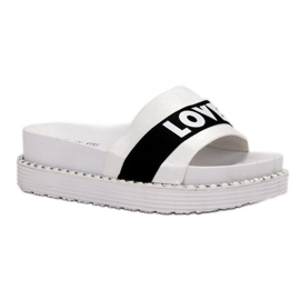Queen Vivi Zapatillas de gamuza Love blanco 2