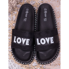 Queen Vivi Zapatillas de gamuza Love negro 3