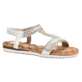 Emaks Sandalias de mujer decoradas gris 2