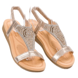 Top Shoes Sandalias doradas con estilo dorado 2