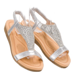Top Shoes Sandalias plateadas con estilo gris 3