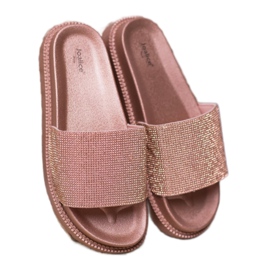 SHELOVET Pantuflas con Cristales rosado 1 SHELOVET Pantuflas con Cristales rosado 1