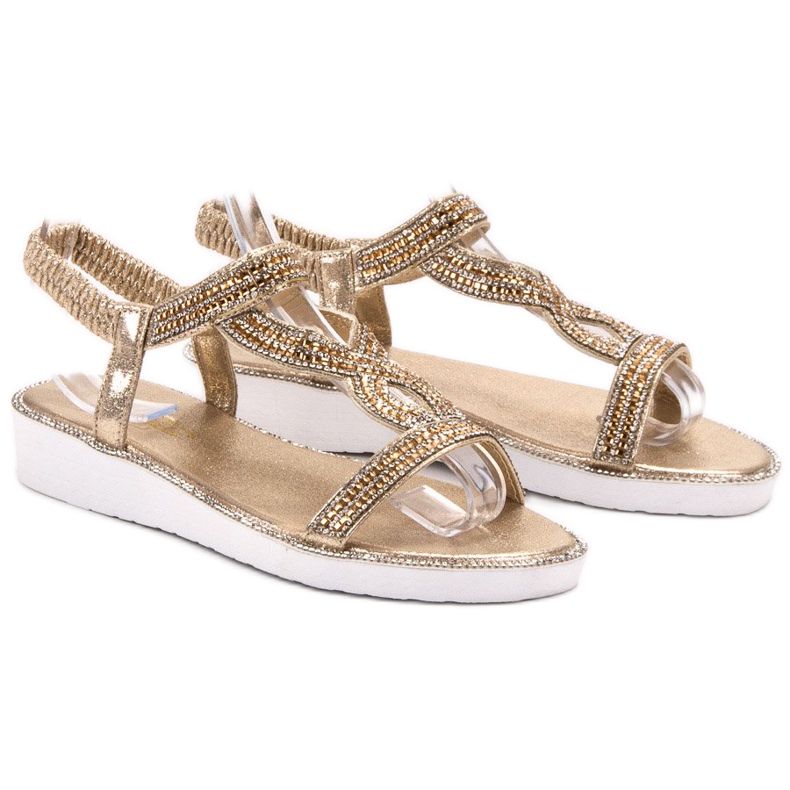 SHELOVET Sandalias de cuña sin cordones amarillo 1