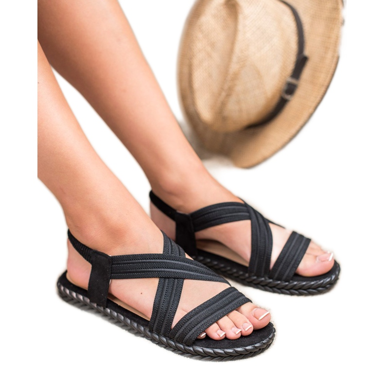 SHELOVET Sandalias de mujer cómodas negro 1