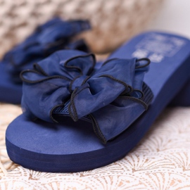 Best Shoes Pantuflas De Espuma Con Lazo azul 4