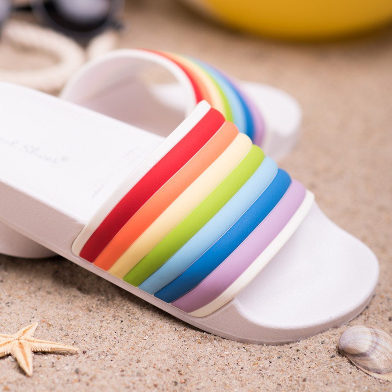 Sweet Shoes Chanclas de goma de colores blanco multicolor 1