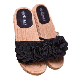 SHELOVET Alpargatas negras negro 4