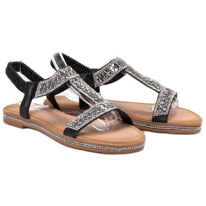 Bello Star Sandalias negras decoradas negro 1