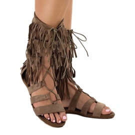 Sandalias gladiadoras planas taupe D-41 beige 1 Sandalias gladiadoras planas taupe D-41 beige 1