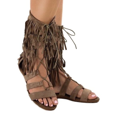 Sandalias gladiadoras planas taupe D-41 beige 1 Sandalias gladiadoras planas taupe D-41 beige 1