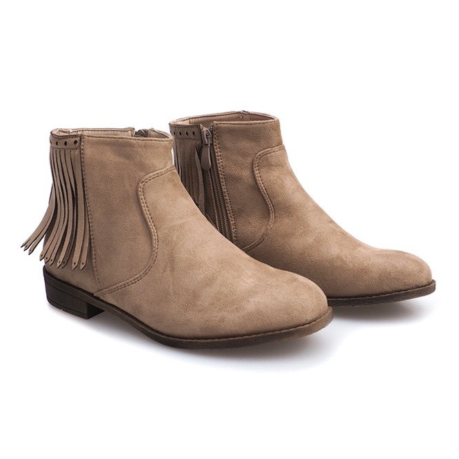 Botas de ante estilo boho 8355 Beige 2