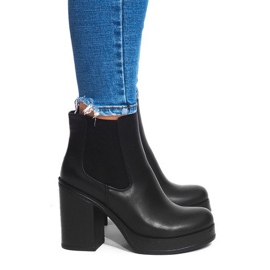 Botas en el talón con elástico X9098 Negro 4