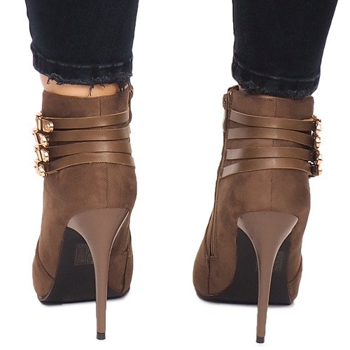 Botas De Tacón Alto Ante YS20-1 Caqui 1