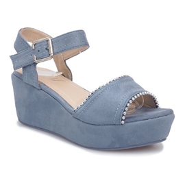 Sandalias de cuña Laguna azul 1