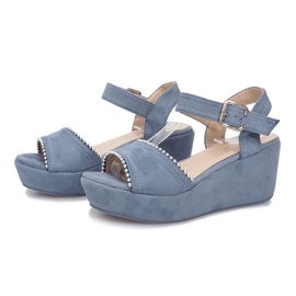 Sandalias de cuña Laguna azul 2