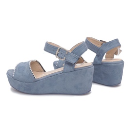 Sandalias de cuña Laguna azul 4