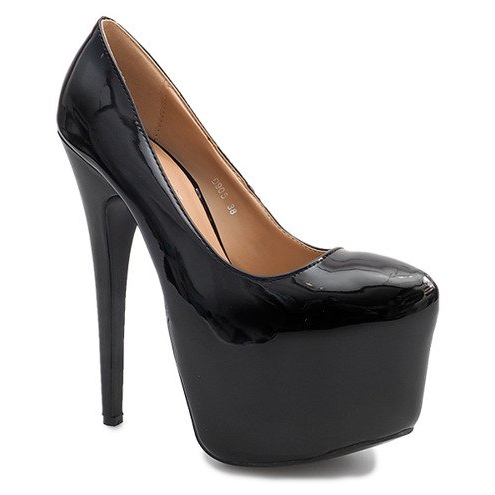 Alfileres Altos Lacados En La Plataforma D905 Negro 1