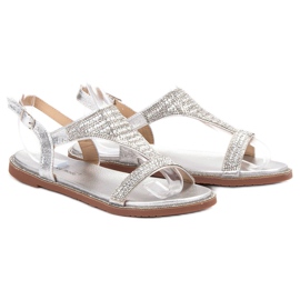 Super Mode Sandalias plateadas con estilo gris 3