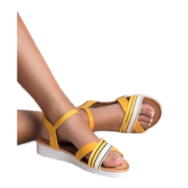 Bello Star Sandalias con cierre de hebilla amarillo 4